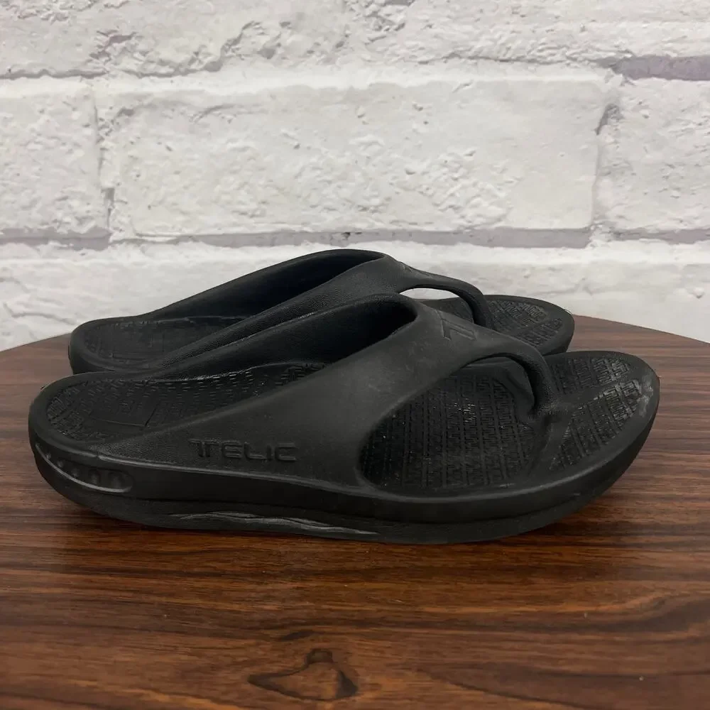 Telic Womens 10 Minimalist Outdoors Resortwear Recovery Arch Support Flip Flops